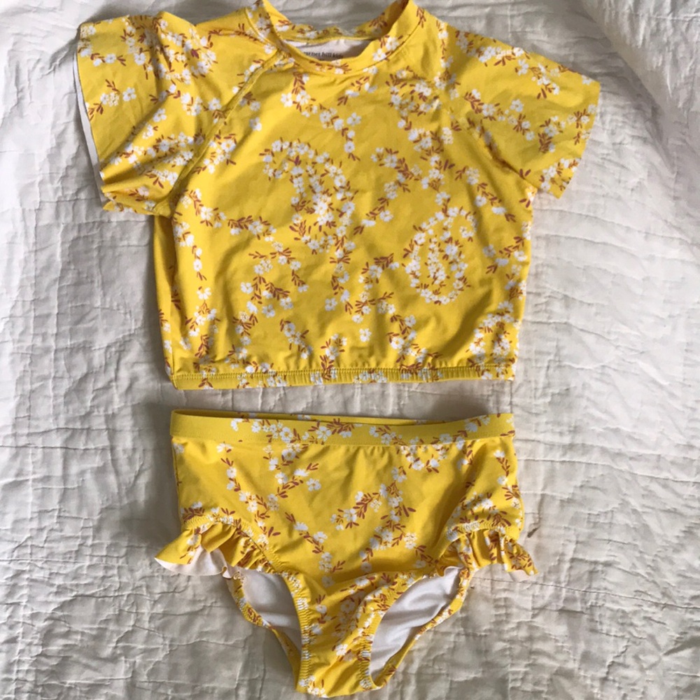 Sz 10 garnet hill 2pc yellow swim suit